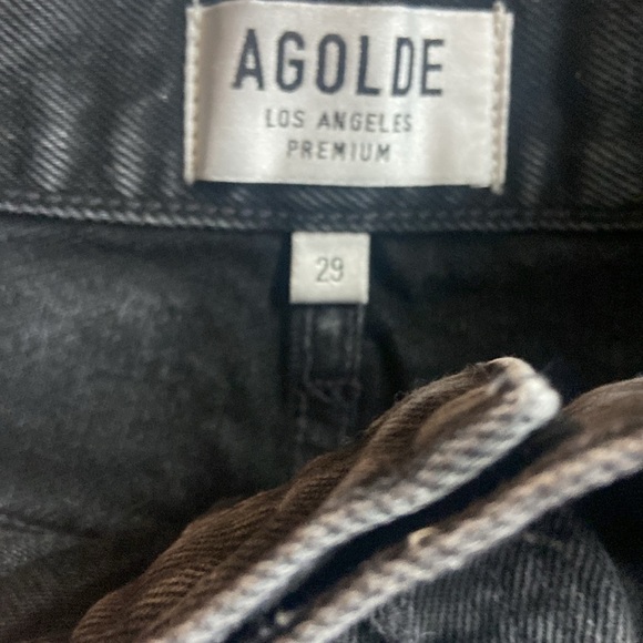 AGOLDE Parker Distressed Vintage Cut Off Jeans Sz 29 100% Cotton Black - Picture 3 of 6